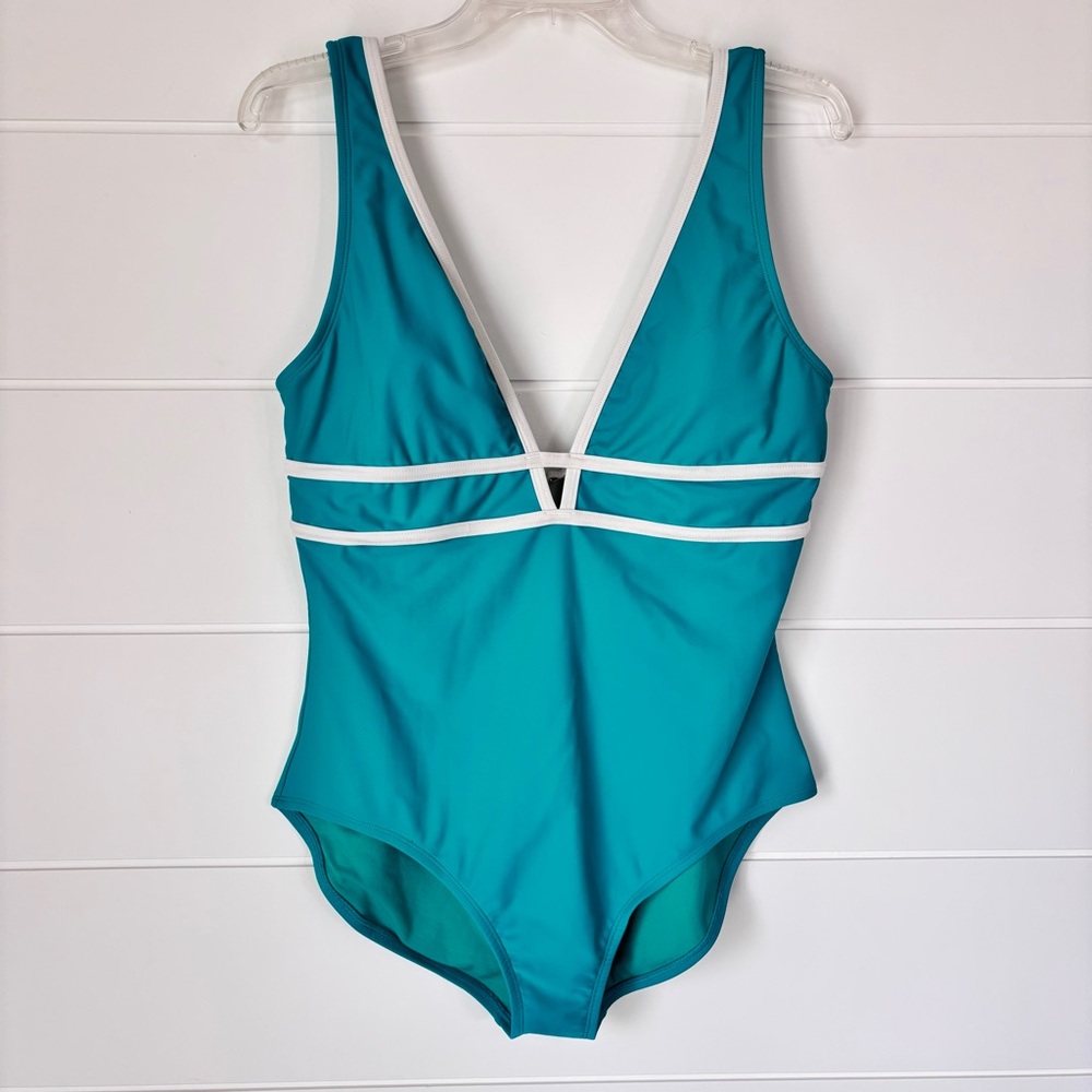 Jantzen Turquoise One Piece Swimsuit Women's Size 12